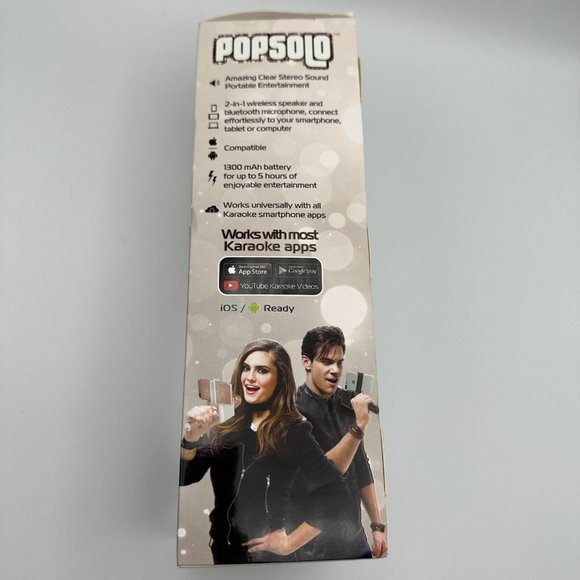 Pop Solo Karaoke Microphone & Speaker‎ Rose Gold Bluetooth Smartphone Holder - Picture 3 of 6